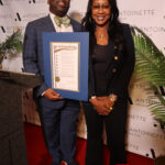 Atlanta Dispatch: Pioneering TV Producer Lashan Browning Receives Fulton County Proclamation in Balmain Black Gold Button Blazer