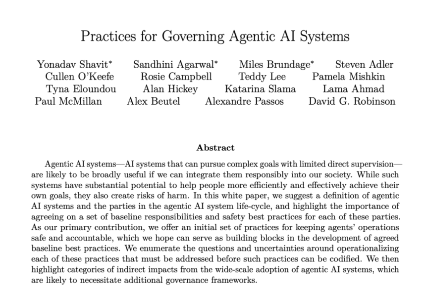 OpenAI Researchers Propose Comprehensive Set of Practices for Enhancing Safety, Accountability, and Efficiency in Agentic AI Systems