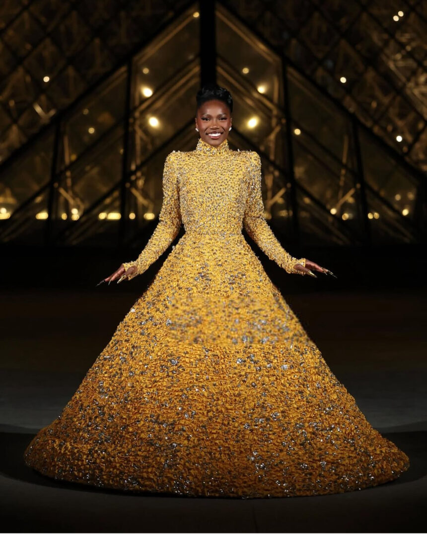 Doechii Wore a Gold Valentino SS25 Couture Gown to the Le Grand Diner du Louvre Gala