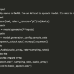 Implementing Text-to-Speech TTS with BARK Using Hugging Face’s Transformers library in a Google Colab environment