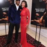 Meagan Good Posed with Her Husband Jonathan Majors in a Red Do Long Official Dress at the ‘Magazine Dreams’ Screening