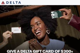 $20 Starbucks Gift Card For $300 Delta Gift Card Purchase Through May 12, 2025