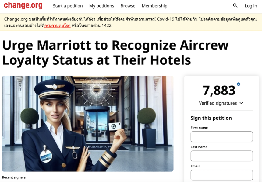 Airline Crew Petition Is Asking Marriott To Honor Elite Status On Duty Stays