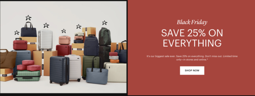 Away Luggage Black Friday Sale: 25% Off on Everything!