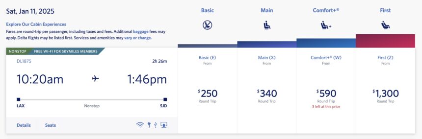 Delta to Test New Main Cabin & Comfort Plus Fares in 2025