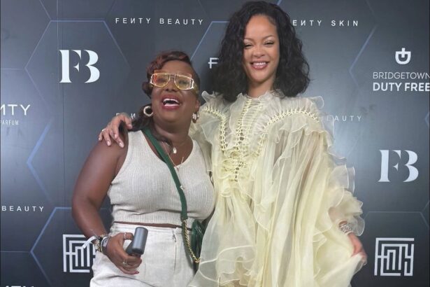 Rihanna Posed with Fans in a Zimmermann Spring 2025 Look While Promoting Fenty Beauty in Barbados