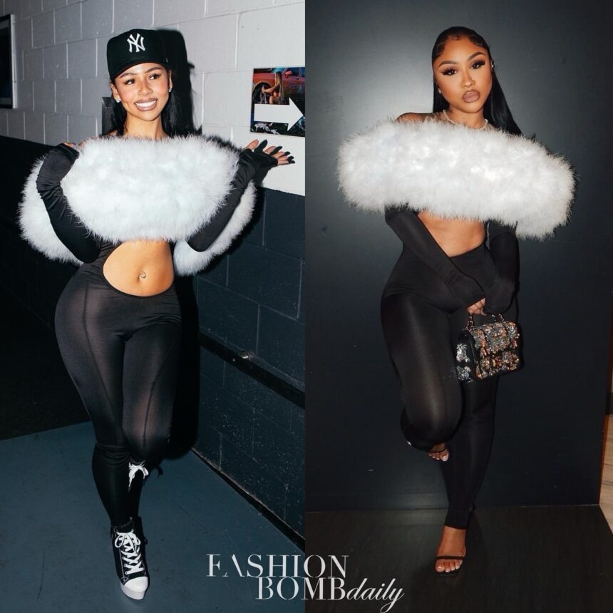 Who Wore it Better? Mariah the Scientist vs. Ari Fletcher in BoisCamp ‘s Faux Fur Trimmed Cut Out Black Catsuit