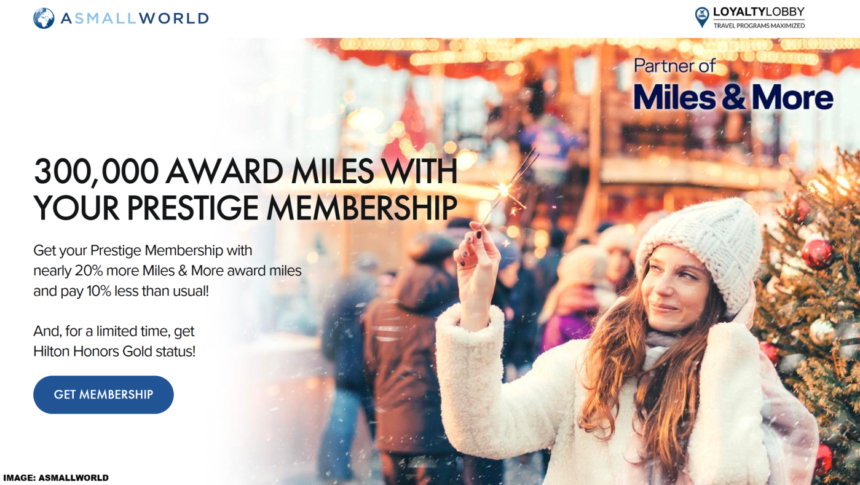 300,000 Lufthansa Miles&More Miles With ASMALLWORLD Prestige Membership Through December 31, 2024