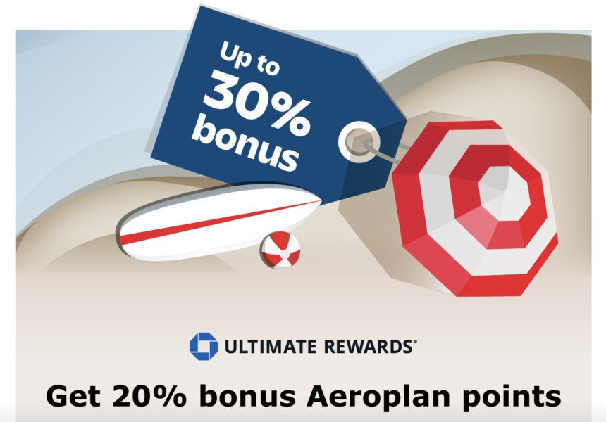 Chase Ultimate Rewards To Air Canada Aeroplan 20% Conversion Bonus Through January 15, 2024