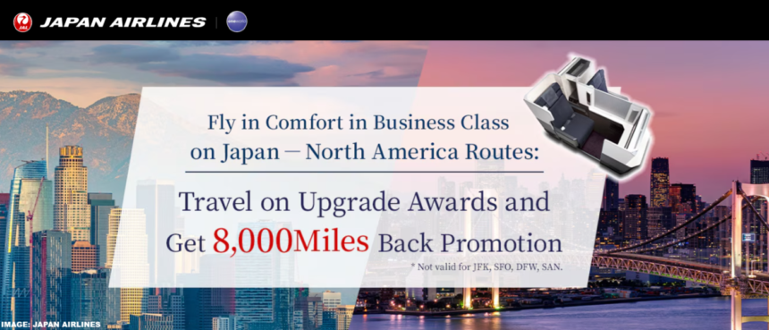 Japan Airlines 8,000 Miles Business Upgrade Rebate Select North America Flights December 1 – 31, 2024