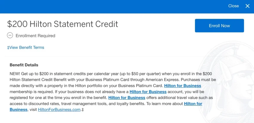 New! Amex Business Platinum Cardholders Get a $200 Hilton Credit