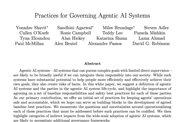 OpenAI Researchers Propose Comprehensive Set of Practices for Enhancing Safety, Accountability, and Efficiency in Agentic AI Systems