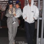 Rihanna and ASAP Rocky Shop at CVS with Son Riot Rose in Striped Bottega Veneta and Stussy