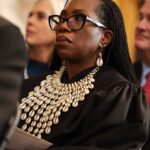 Bomb Accessories: Justice Ketanji Brown Jackson Attends the Presidential Inauguration in a Cowrie Shell Judicial Collar And Earrings