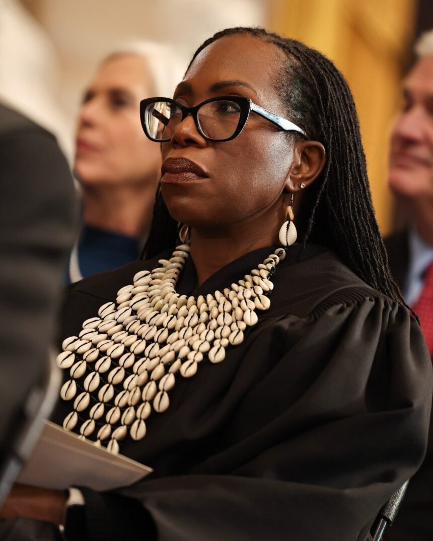 Bomb Accessories: Justice Ketanji Brown Jackson Attends the Presidential Inauguration in a Cowrie Shell Judicial Collar And Earrings