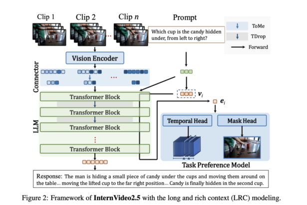 InternVideo2.5: Hierarchical Token Compression and Task Preference Optimization for Video MLLMs