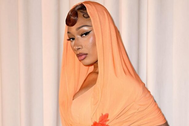 Rapper Megan Thee Stallion Wears Her First Couture Gown by Giambattista Valli to the Brands SS25 Couture Show