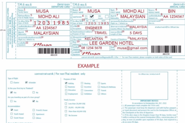 Thailand Reintroduces The TM6 Arrival Form In Electronic Version From May 1, 2025