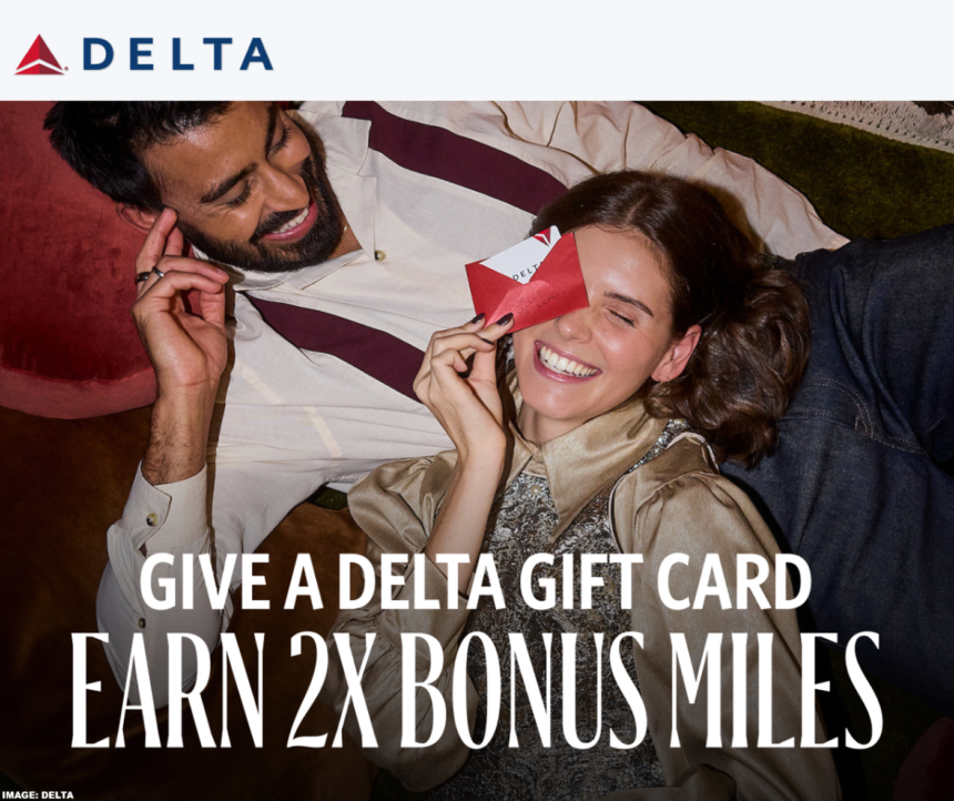 Delta 2X Miles On Gift Card Purchases Through February 17, 2025