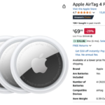 Lowest Price Ever: Buy a 4 Pack of Apple AirTags for Under $70