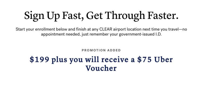 New CLEAR Promo: Sign Up & Get a $75 Uber Credit