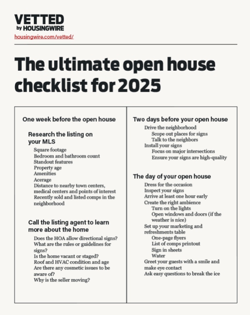 The ultimate open house checklist for new & experienced agents