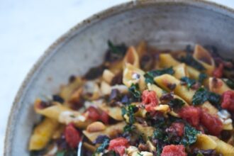 Garganelli with Kale and Lentils