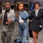 Jennifer Hudson Show Spirit Tunnel Style: Brenda Song in Denim Alaia Flared Jeans and Jacket, Kevin Hart in a Gray Dior Suit, Laverne Cox in a Cut Out Alexander McQueen Blazer Dress, and More!